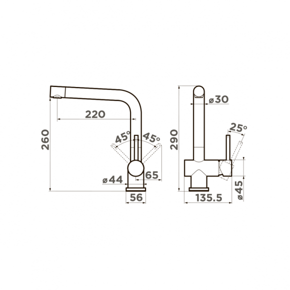 Omoikiri Смеситель Koriyama 4991005, нержавеющая сталь арт. 4991005