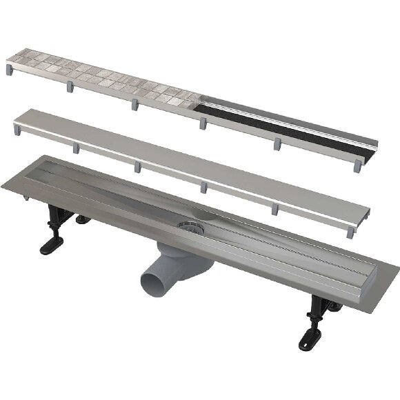 Alcaplast Душевой лоток (apz13-double9-750) с решеткой / полая под плитку Fit and Go, хром арт. AG071401750