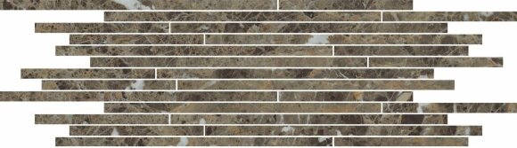 Italon Мозаика Emperador Dark Strip Lux Ret 26x75, под мрамор Charme deluxe - 610110000644