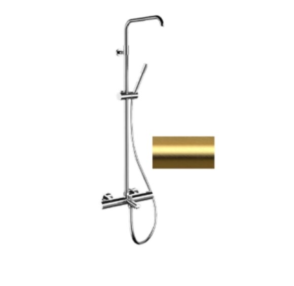 Remer Душевая стойка в комплекте с термостатом для душа Elegance EQ34A7MMSSOFDO цвет: золото