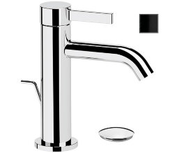 Remer Смеситель для раковины однорычажный Metrica MC10CFP с автоматическим донным клапаном, черный глянец Remer Смеситель для раковины однорычажный Metrica MC10CFP с автоматическим донным клапаном, черный глянец