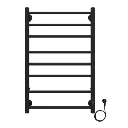 Azario Полотенцесушитель электрический 500/800 8 секций, диммер справа, черный, Parma арт. AZ10858B