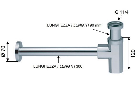 Remer Литой сифон для раковины и биде 965114DO, цвет: золото
