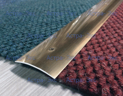 Стыковочный гладкий порожек округлой формы из алюминия, с отверстиями для саморезов 50 мм арт. ST 48