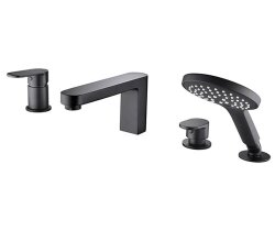 WasserKRAFT Смеситель на борт ванны, 4 отверстия elbe 7455 цвет: черный WasserKRAFT Смеситель на борт ванны, 4 отверстия elbe 7455 цвет: черный