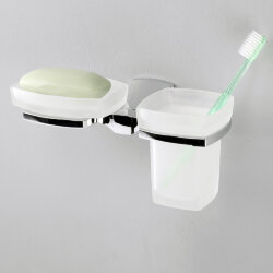 WasserKRAFT Держатель стакана и мыльницы wern k-2526 цвет: хром WasserKRAFT Держатель стакана и мыльницы wern k-2526 цвет: хром