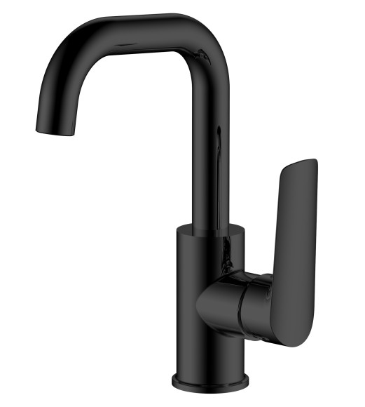 Смеситель для раковины поворотный Esko Lagos Black, черный арт. LG26MB