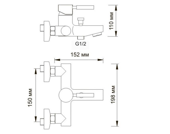 WasserKRAFT Смеситель для ванны с коротким изливом wern 4201 цвет: никель