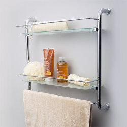 WasserKRAFT Полка стеклянная двойная k-2022 цвет: хром WasserKRAFT Полка стеклянная двойная k-2022 цвет: хром