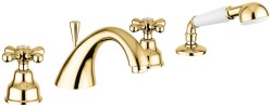 Emmevi смеситель с ручным душем на борт ванны, 4 отверстия, Deco Classic, золото арт. 12120/OR Emmevi смеситель с ручным душем на борт ванны, 4 отверстия, Deco Classic, золото арт. 12120/OR