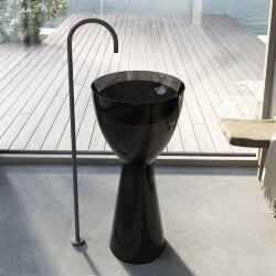 Abber Раковина отдельностоящая прозрачная 450x450мм Kristall, черный арт. AT2703Onyx