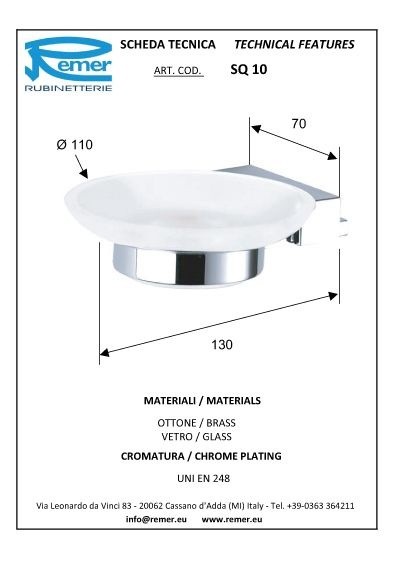 Remer Мыльница SQ SQ10CR, цвет: хром Remer Мыльница SQ SQ10CR, цвет: хром