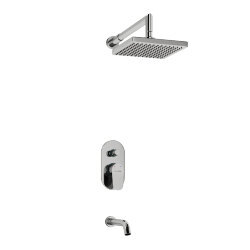 WasserKRAFT Встраиваемый комплект для ванны с изливом и верхней душевой насадкой a13028 donau 5300 цвет: хром