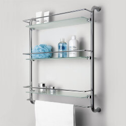 WasserKRAFT Полка стеклянная тройная k-2033 цвет: хром WasserKRAFT Полка стеклянная тройная k-2033 цвет: хром