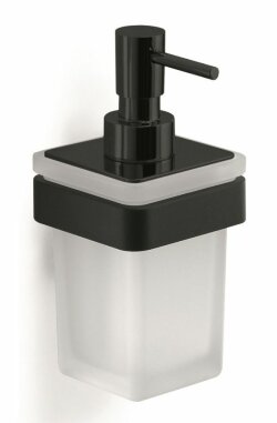 Gedy Настенный стеклянный дозатор c металлической помпой Samoa, черный арт. A881(14)
