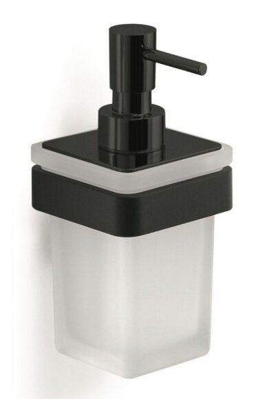 Gedy Настенный стеклянный дозатор c металлической помпой Samoa, черный арт. A881(14) Gedy Настенный стеклянный дозатор c металлической помпой Samoa, черный арт. A881(14)