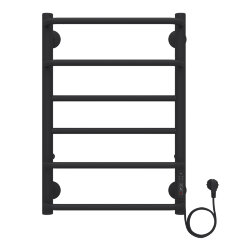 Azario Полотенцесушитель электрический 400/600 6 секций, диммер справа, черный, Milan арт. AZ90846B