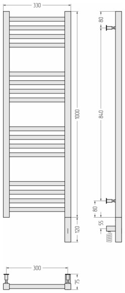 Электрический полотенцесушитель Модус 3.0 1000x300 МЭМ правый (без покрытия) Сунержа арт. 00-5701-1030 Электрический полотенцесушитель Модус 3.0 1000x300 МЭМ правый (без покрытия) Сунержа арт. 00-5701-1030
