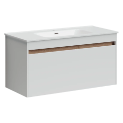 Sancos Тумба подвесная Smart 990х450х500, c двумя ящиками оснащенными доводчиками, белый глянец, арт. SM100W