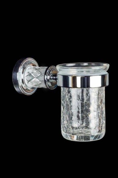 Boheme Стакан для зубных щеток латунь, стекло, хром Murano cristal арт. 10904-CRST-CH