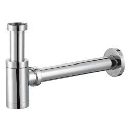 Azario Сифон для раковины G 1 1/4, без выпуска, цилиндр, латунь, хром, Basic арт. AZ-108-CHR