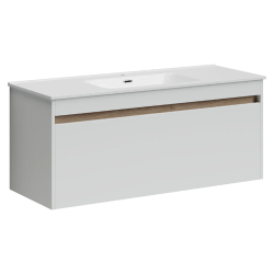 Sancos Тумба подвесная Smart 1190х450х500, c двумя ящиками оснащенными доводчиками, белый глянец, арт. SM120-1W