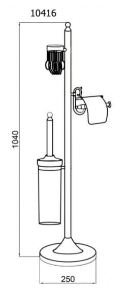Boheme Напольная стойка латунь, стекло, золото Imperiale арт. 10416