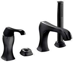 Emmevi комплект смесителя на борт ванны на 4 отверстия (излив 19,2 см), с набором для душа, Ares, черный арт. 76120/NEO Emmevi комплект смесителя на борт ванны на 4 отверстия (излив 19,2 см), с набором для душа, Ares, черный арт. 76120/NEO