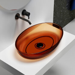 Abber Раковина накладная прозрачная 600x400мм Kristall, коричневый арт. AT2801Opal