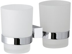 Remer Двойной стакан для зубных щёток SQ SQ16CR, цвет: хром Remer Двойной стакан для зубных щёток SQ SQ16CR, цвет: хром