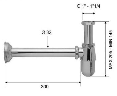 Remer Литой сифон для раковины и биде 97010, цвет: хром Remer Литой сифон для раковины и биде 97010, цвет: хром