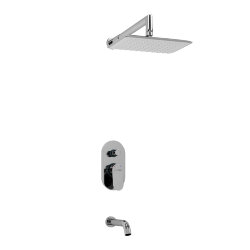 WasserKRAFT Встраиваемый комплект для ванны с изливом и верхней душевой насадкой a13031 donau 5300 цвет: хром