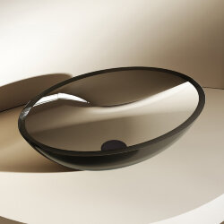 Abber Раковина накладная прозрачная 500x350мм Kristall, черный арт. AT2802Onyx