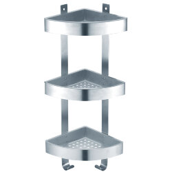 Azario Полка угловая трехэтажная, хром матовый, Rina арт. AZ-833-3 Azario Полка угловая трехэтажная, хром матовый, Rina арт. AZ-833-3