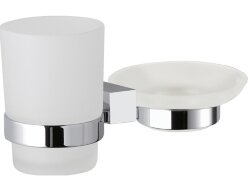 Remer Держатель подвесной с мыльницей и стаканом для щёток SQ SQ17CR, цвет: хром Remer Держатель подвесной с мыльницей и стаканом для щёток SQ SQ17CR, цвет: хром