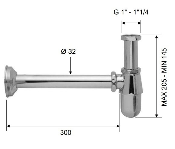 Remer Литой сифон для раковины и биде 970114, цвет: хром