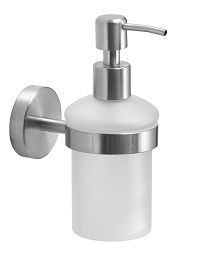 Gedy Настенный стеклянный дозатор с металлической помпой Project, хром арт. 5081(38)