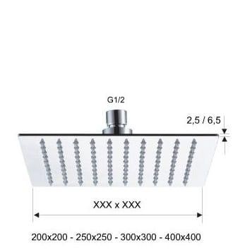 Remer Верхний душ 400*400 мм 357UFS40 цвет: хром Remer Верхний душ 400*400 мм 357UFS40 цвет: хром