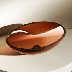 Abber Раковина накладная прозрачная 500x350мм Kristall, коричневый арт. AT2802Opal