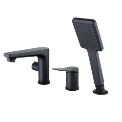 Смеситель для ванны встраиваемый, на 3 отверстия, с аксессуарами, Lemark Bronx, черный арт. LM3745BL Смеситель для ванны встраиваемый, на 3 отверстия, с аксессуарами, Lemark Bronx, черный арт. LM3745BL