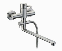 WasserKRAFT Смеситель для ванны с длинным изливом wern 4202l цвет: никель WasserKRAFT Смеситель для ванны с длинным изливом wern 4202l цвет: никель