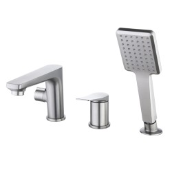 Смеситель для ванны встраиваемый, на 3 отверстия, с аксессуарами, Lemark Bronx, графит арт. LM3745GM Смеситель для ванны встраиваемый, на 3 отверстия, с аксессуарами, Lemark Bronx, графит арт. LM3745GM