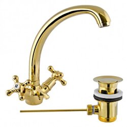 Remer Смеситель для раковины (золото) Liberty 13GLIDO