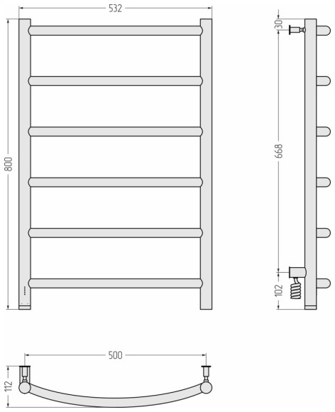 Электрический полотенцесушитель Галант 4.0 800х500 МЭМ левый (белый) Сунержа арт. 12-0830-8050 Электрический полотенцесушитель Галант 4.0 800х500 МЭМ левый (белый) Сунержа арт. 12-0830-8050