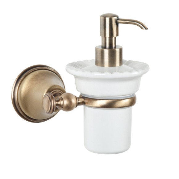 Tiffany World подвесной дозатор для жидкого мыла, керамический (белый), Harmony, бронза TWHA108br