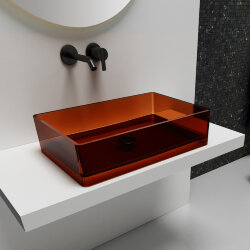 Abber Раковина накладная прозрачная 600x400мм Kristall, коричневый арт. AT2803Opal