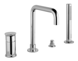 Emmevi комплект однорычажного смесителя на борт ванны на 4 отверстия с изливом 15,3 см, рукоятка без стержня, Filobrass, золото арт. 85120ZI/ORS Emmevi комплект однорычажного смесителя на борт ванны на 4 отверстия с изливом 15,3 см, рукоятка без стержня, Filobrass, золото арт. 85120ZI/ORS