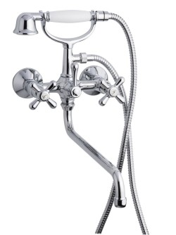 Emmevi смеситель с длинным изливом (25см) и ручным душем для ванной, Deco Classic арт. 12011СМ25/CO Emmevi смеситель с длинным изливом (25см) и ручным душем для ванной, Deco Classic арт. 12011СМ25/CO