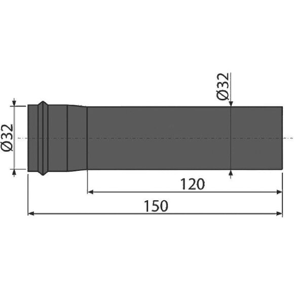Alcaplast Удлинительная труба для сифона черная матовая, черный арт. A4000BLACK