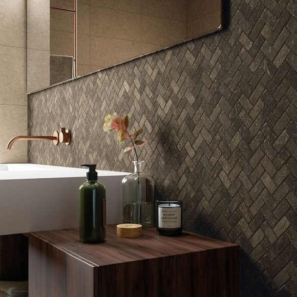 Italon Мозаика Mercury Brown Cross 31.5x29.7, под бетон, цемент, камень Genesis - 620110000095